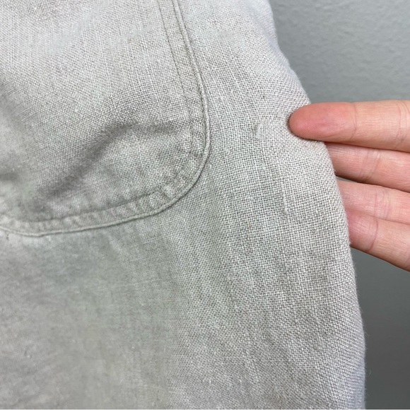 VTG The Territory Ahead Women's Small 100% Linen Tan Cinch Back Overall Shorts - Picture 16 of 16